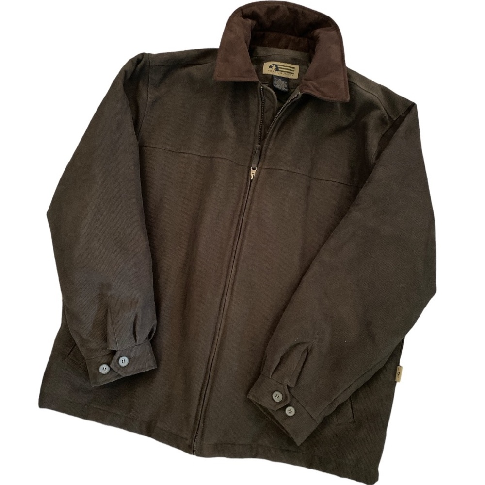 NWOT XL Mens Free Country Dark Green Fine Cord and Faux Suede Barn Jacket
